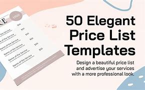 Image result for Elegant Price List Blank Template