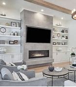 Image result for Living Room TV Wall Design Fireplace