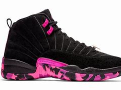 Image result for Jordan 12 Pink and Black
