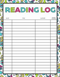 Image result for Printable Reading Log for Kids