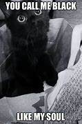 Image result for Black Cat with Big Eyes Meme