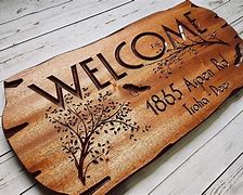 Image result for Wooden Welcome Plaque