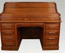 Image result for Antique Oak Roll Top Desk