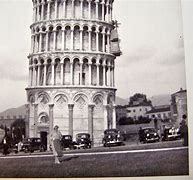Image result for Leaning Tower of Pisa Black and White
