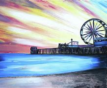 Image result for Paintings of Santa Monica Pier