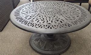 Image result for Round Outdoor Pedestal Coffee Table