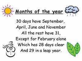 Image result for Month Poem 30 Days