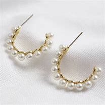 Image result for Gold Hoop Earrings with Pearls