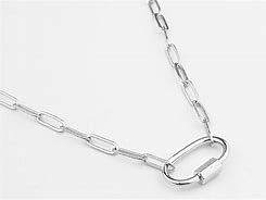 Image result for White Gold Paperclip Necklace