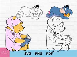 Image result for Winnie the Pooh Reading a Book SVG