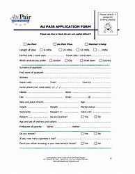Image result for AU Pair Application Form