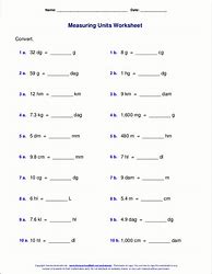 Image result for Metric Unit Conversions Worksheet