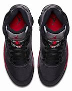 Image result for Jordan 5s Red N Black