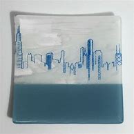 Image result for Chicago Skyline Fused Glass