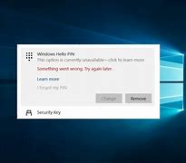 Image result for Unable to Create Windows Hello Pin