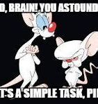Image result for Pinky and the Brain Parts of the Brain Meme