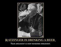 Image result for Pope Benedict Drinking Beer
