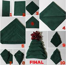Image result for How to Make a Christmas Tree Napkin Fold