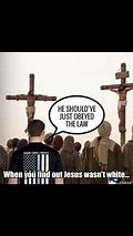 Image result for Jesus On Cross Thin Blue Line Meme