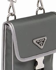 Image result for Prada Chrome Nylon and Saffiano Leather Smartphone Case Grey