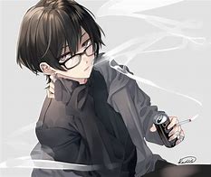 Image result for Black Hair Anime Boy with Glasses