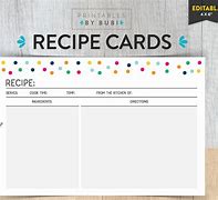 Image result for Editable 4X6 Recipe Card Template