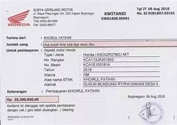 Image result for Bukti Pembayaran Jual Beli Motor