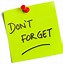 Image result for Don't Forget Clip Art Images