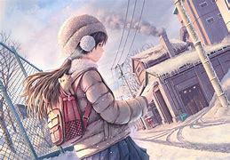 Image result for Anime Girl with Snow
