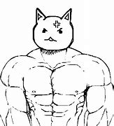 Image result for Buff Cat Meme Drawing