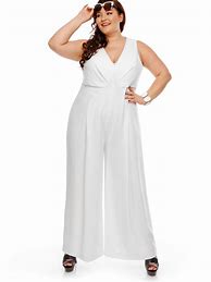 Image result for Plus Size Jumpsuit Shorts White