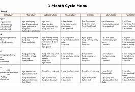 Image result for Weekly Menu Cycle for Summer Time