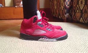 Image result for Jordan 5 Raging Bull On Feet