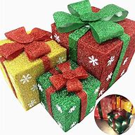 Image result for Outdoor Christmas Lighted Gift Boxes