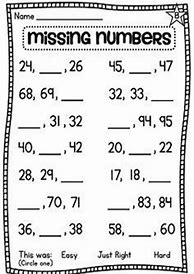 Image result for First Grade Missing Number Worksheets