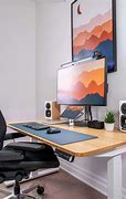 Image result for Table Set Up with Laptop and Monitor