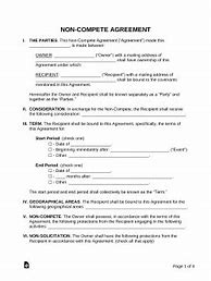 Image result for Non-Compete Agreement Example