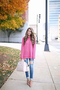 Image result for Cozy Girl Outfit with Pink Sweater