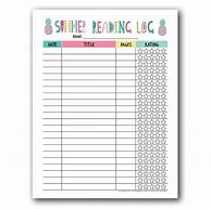 Image result for Printable Reading Log for Kids with Scores