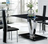 Image result for Black Glass Dining Table and 6 Chairs