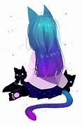 Image result for Galaxy Anime Cat Girl Sitting Back View