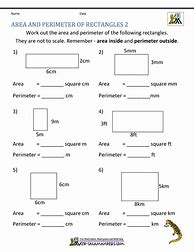 Image result for Area Perimeter Worksheets 3rd Grade