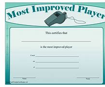 Image result for Most Improved Player Award Certificate