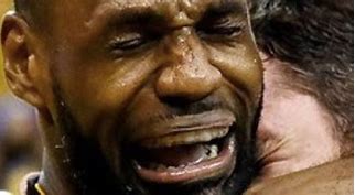 Image result for LeBron Holding Trophy Crying