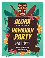 Image result for Hawaiian Luau Party Invitation Template