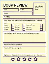Image result for Book Review Template for College