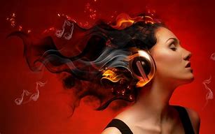 Image result for Picture Headphones Face Music Female