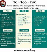 Image result for When to Use to and Too