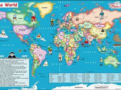 Image result for World Map with Countries for Kids