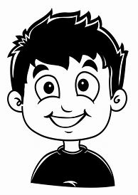 Image result for Clip Art of Boy Black and White